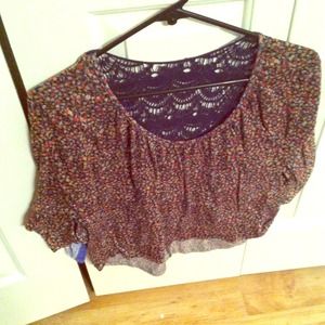 Floral, cropped shirt