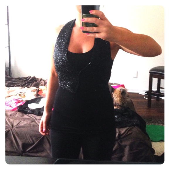 Black sparkly BCBG vest