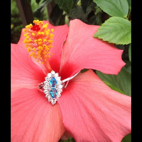 Jewelry - 🎉HOST PICK🎉925 Silver Turq Blue&White Topaz Ring