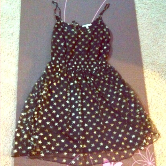 Golden Stars decorated little black dress