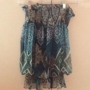 Fun blue and green loose fit top