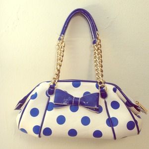 RESERVED! Melie bianco blue polkadot chain handbag