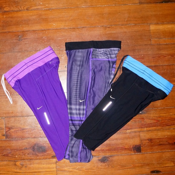 Nike Pants - 3 pr. Nike Dri-Fit cropped running tights sz. XS