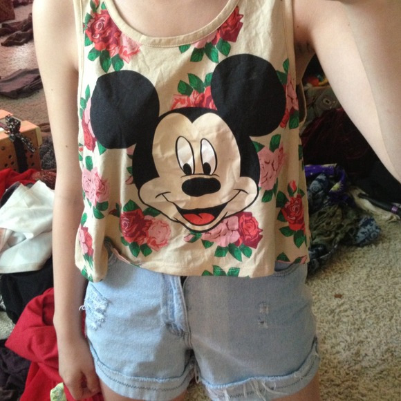 Mickey Mouse floral tank