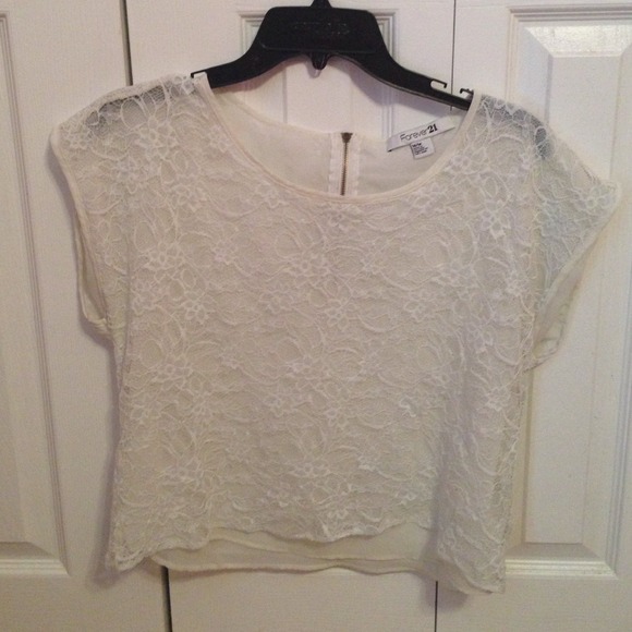 Forever 21 White Lace Top
