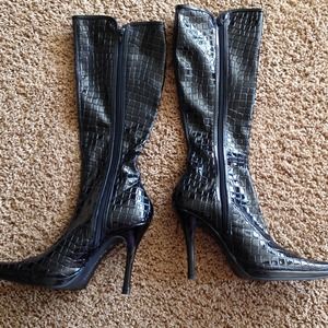 CL by Laundry knee high boots in black