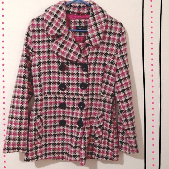 Outerwear - 🚫BUNDLED🚫Pink houndstooth peacoat