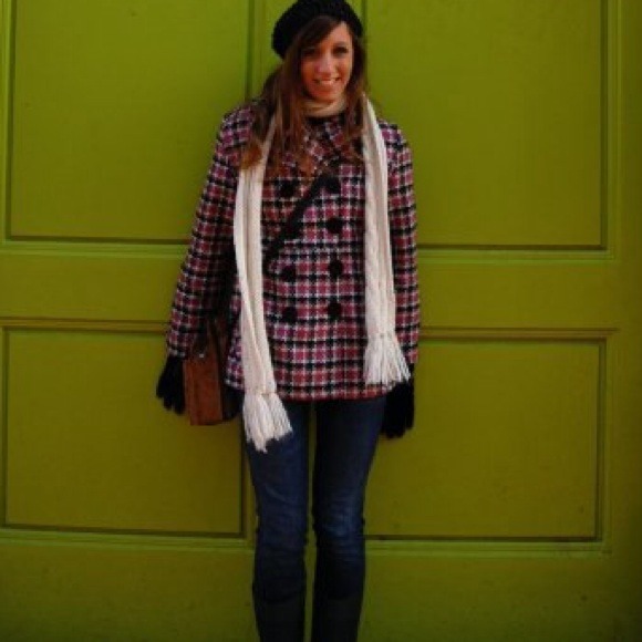 🚫BUNDLED🚫Pink houndstooth peacoat - Picture 2 of 4