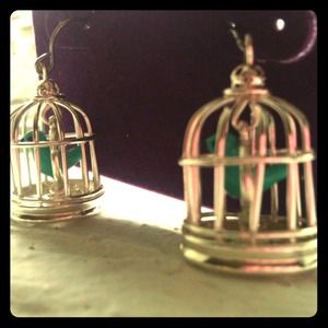 Vera Wang caged bird earrings