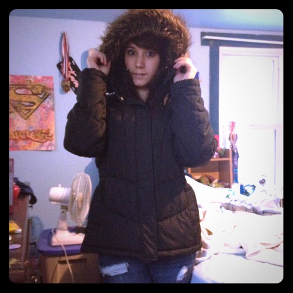 Fur hood winter coat