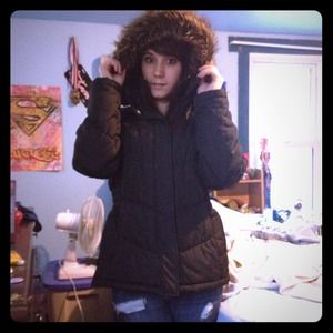 Fur hood winter coat