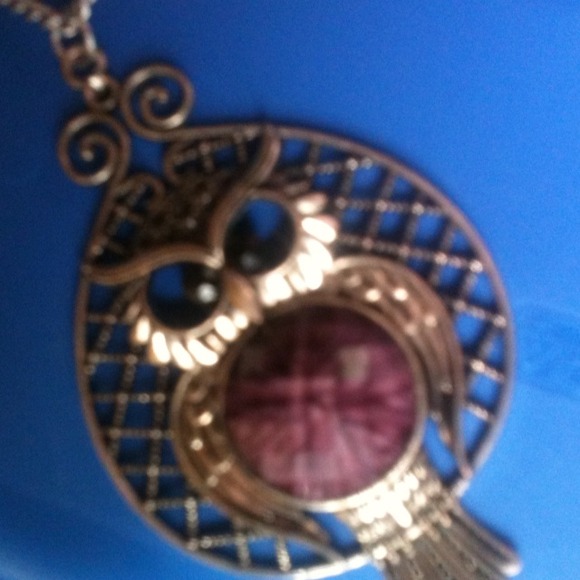 Purple and black stoned owl