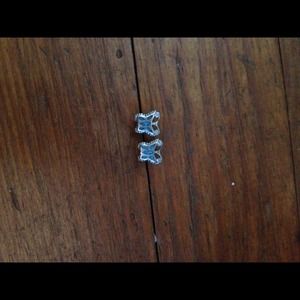 Silver and turquoise butterfly earrings