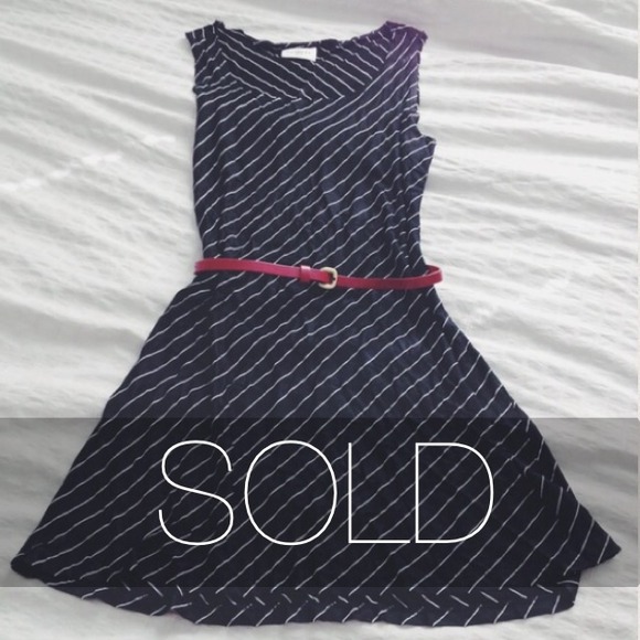 **SOLD** Black striped dress