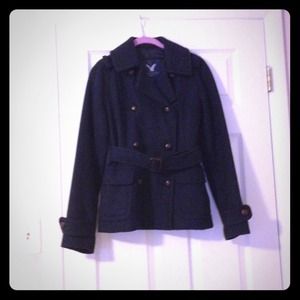 American Eagle Beautiful, Navy Blue, Wool Pea Coat