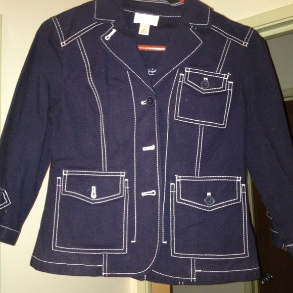 ANN TAYLOR LOFT NAVY BLUE JACKET