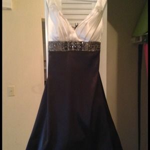 Cream and black dress