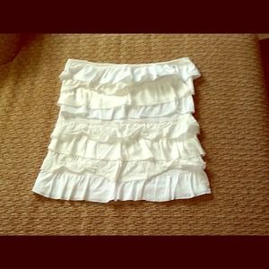 Womens Abercrombie & Fitch Ruffle White Tube Top
