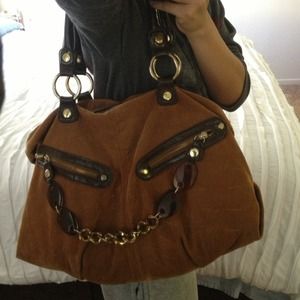 Brown suede big fall handbag from Aldo