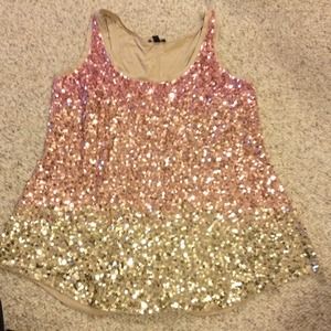 Express ombré sequin tank