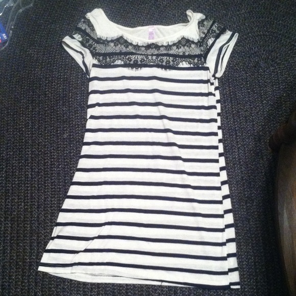❌RESERVED❌ Navy and White Striped Dress