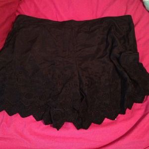 Black shorts with floral design