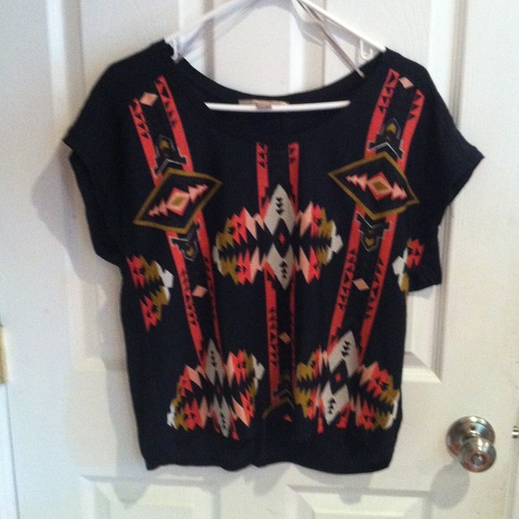 Black Aztec Top