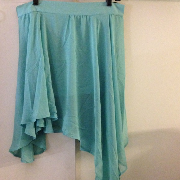 Mint Green Asymmetrical Skirt Sz XL CUTE!