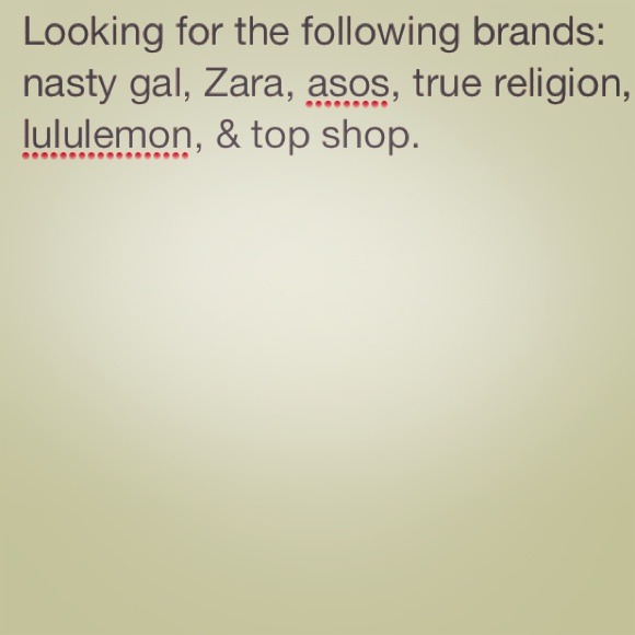 WANTED: the brands listed above