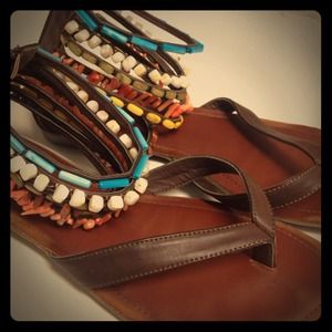 Dillard's Beaded Ankle Sandals