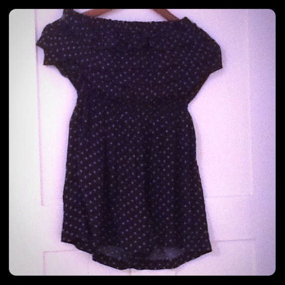 Xhilaration navy polka dot romper