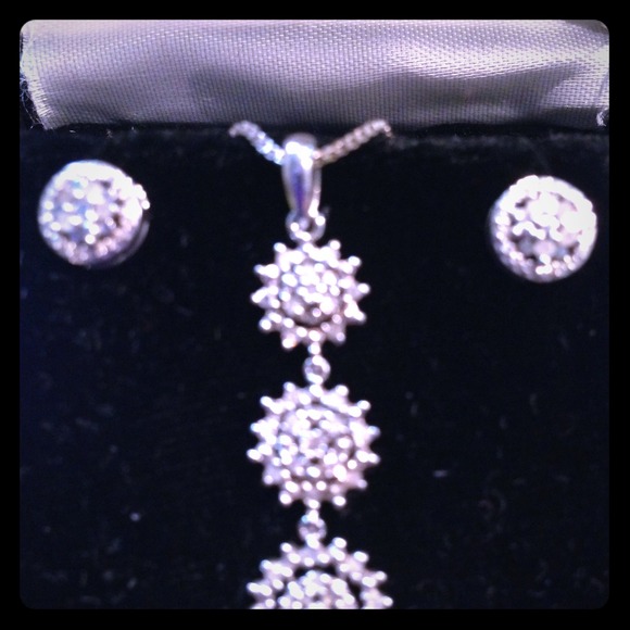 Sold!!!Set earings, necklace and pendant 925