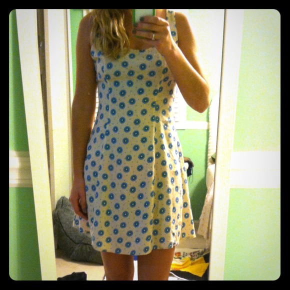 Floral pattern fit and flare dress
