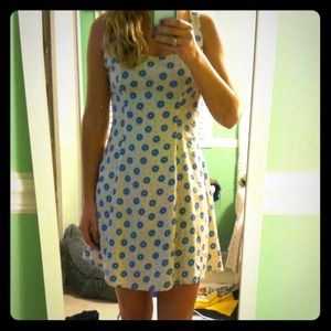 Floral pattern fit and flare dress