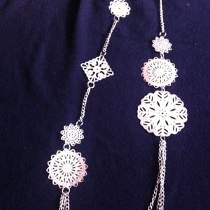 Silver long necklace