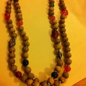 Vintage long deferent stone neckless