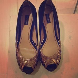 Black and copper color heels