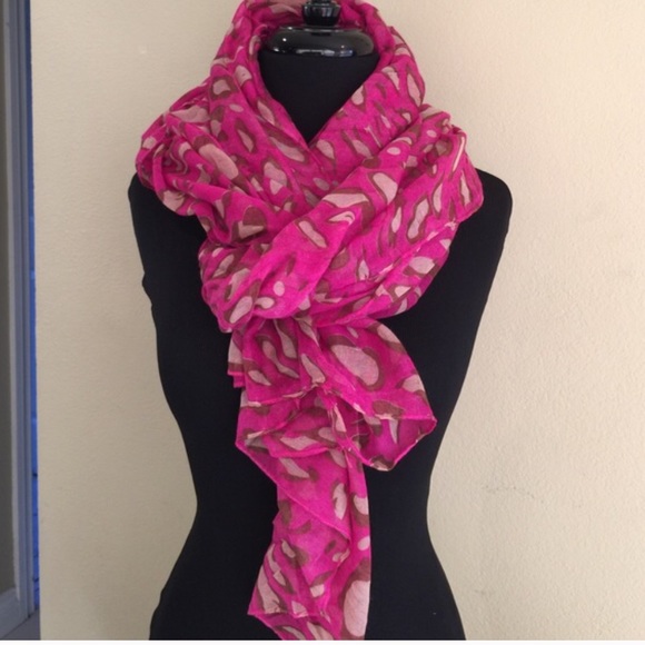 Pink Animal Print Scarf
