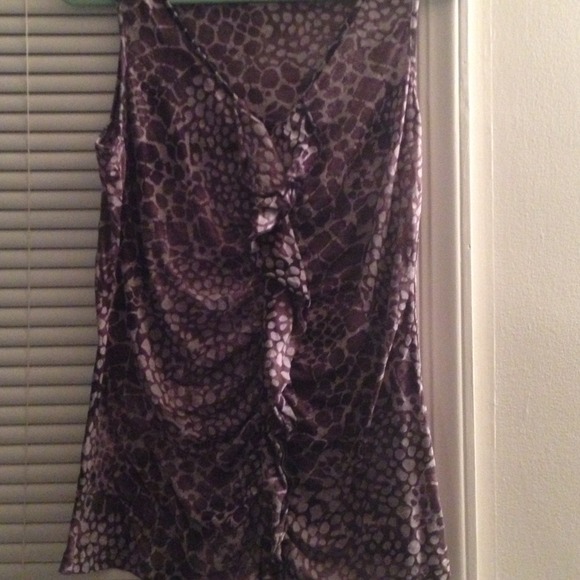 SOLD in a bundle V neck ruffle line front shirt