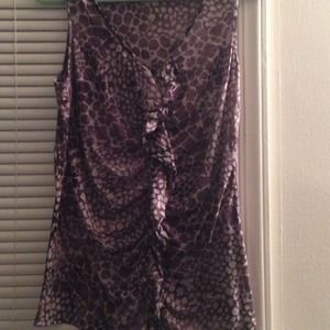 SOLD in a bundle V neck ruffle line front shirt