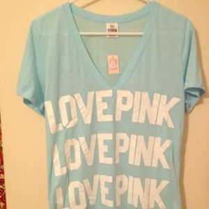 Victoria secret Pink powder blue tshirt