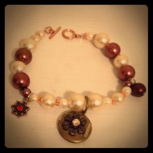 Bronzed Locket Charm Bracelet 🌼
