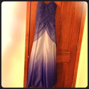 Purple sparkle ombr? prom dress