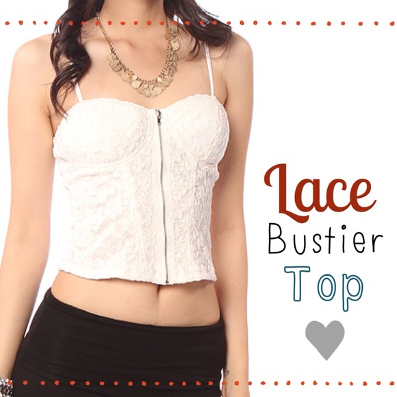 SOLD SOLD SOLD Lace Bustier Crop Tank