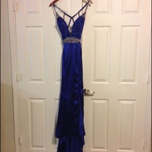 Royal blue pageant/prom dress.