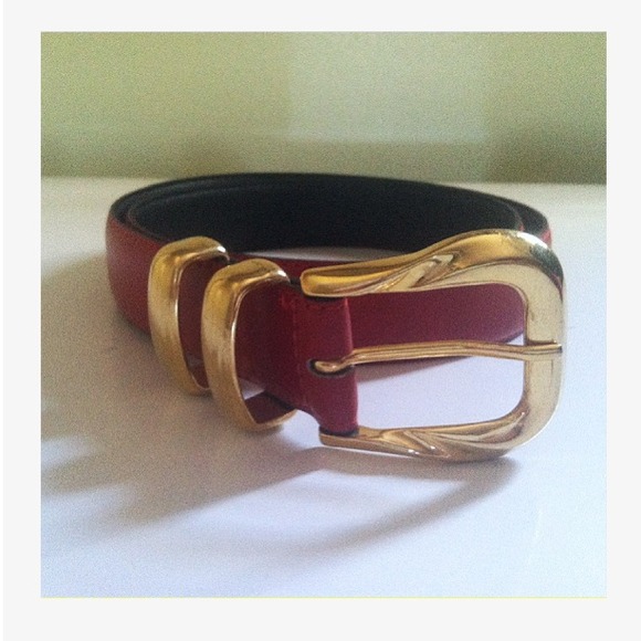 Vintage Cherry Red Waist Belt