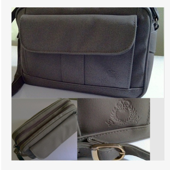 Vintage Preppy Grey Shoulder Bag