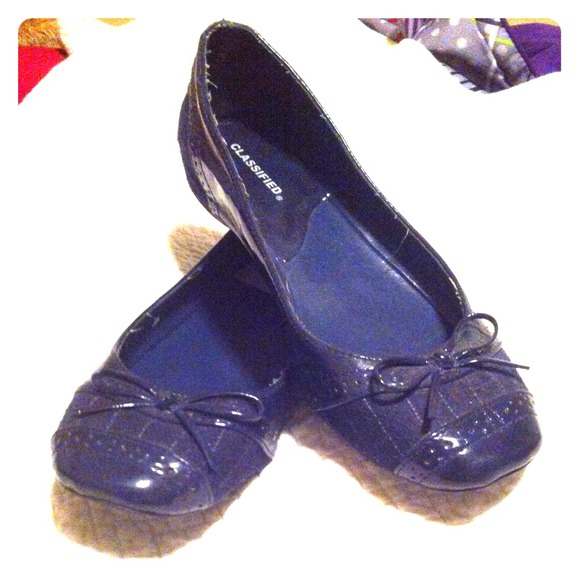 Blue Bow Texture Flats