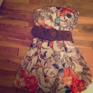 Floral patterned above the knee dress