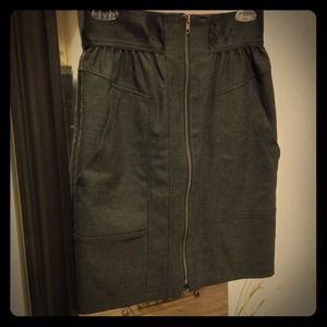 ZARA Zipper front dark grey skirt